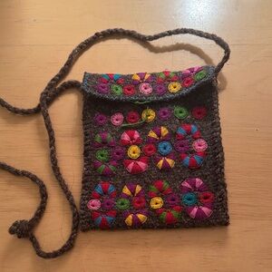 Colorful Embroidered Women's boiled wool Bag